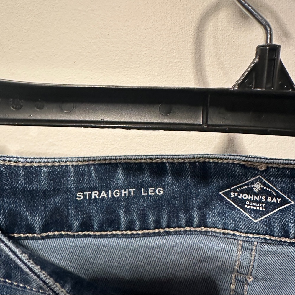 St. John's Bay Classic Blue Straight Leg Jeans - Picture 6 of 8